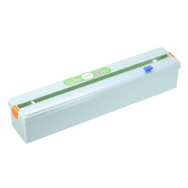 sourcing map Plastic Wrap Dispenser with Slide Cutter, Cling Wrap Dispenser and Organizer for Foil, Aluminum Foil Wrap Organizer, Green