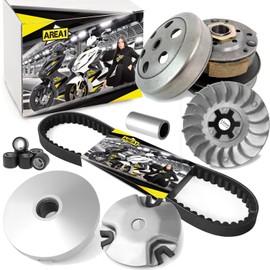 Area1 Variomatic set with V-belt and converter for scooters with 50cc 2T engine. Compatible with Aerox Neos Jog Nitro Ovetto MachG Booster, up to 2000
