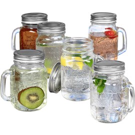 Estilo Mason Jar Mugs with Handle, Old Fashioned 16 oz. Mason Jar Drinking Glasses – Set of 6