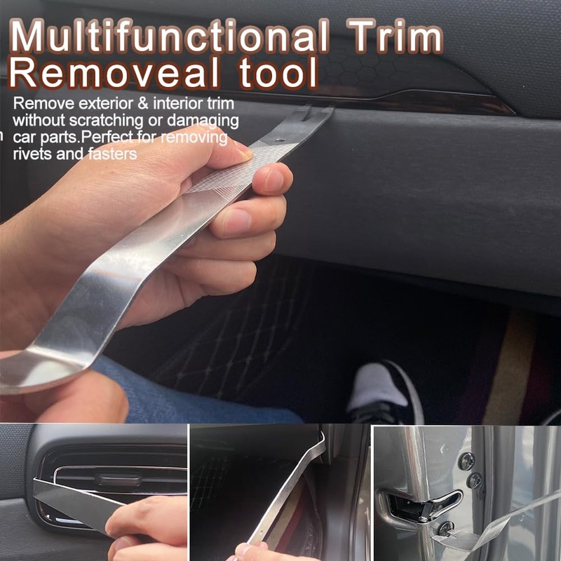 Hibucuo Auto Trim Removal Tool Set Stianless Steel, 6pcs Fastener