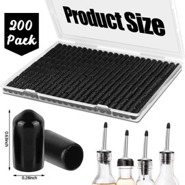 RYKOMO 200 Pack Pourers Spouts Covers Liquor Spout Covers Olive Oil Dust Rubber Caps for Liquor Olive Oil Bottles