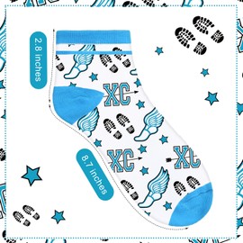 Breathffy 12 Pairs Cross Country Socks Novelty Running Mid-tube Socks Sports Gifts for Men Women Birthday Christmas(Gray, Light Blue, Black,Short)