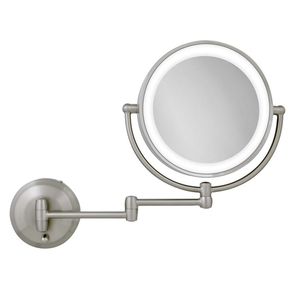 Zadro 10X/1X Magnification Next Generation LED Lighted Wall Mount Mirror, Satin Nickel, 1.0 Count