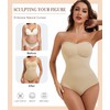 ciksob Strapless Shapewear for Women, Tummy Control Bodysuit with Removable
