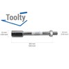 Toolty Professional Mixing Paddle Extension - M14 Thread - Galvanised