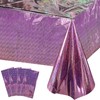 JXPARTYY 4 Pack Iridescent Plastic Tablecloths for Rectangle Tables,Disposable Party