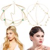 MKVZIYE Pack of 2 Headpieces, Gold Head Chain Jewellery Boho