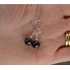 Dark Red Garnet & Sterling Silver Drop Earrings with Gift