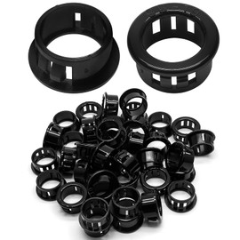 Uenhoy 50 Pcs Black Snap Bushing 3/4" Mounting Dia Nylon Snap in Cable Hose Bushing Grommet Protectors SB-19, for 9/16" Cable