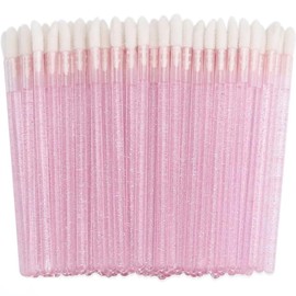 50 pcs Disposable Lip Brushes Kit,Disposable Lip Wands,Lipstick Applicator Make up Cosmetic Brush,Black Lipstick Applicator for lip Makeup Tool.