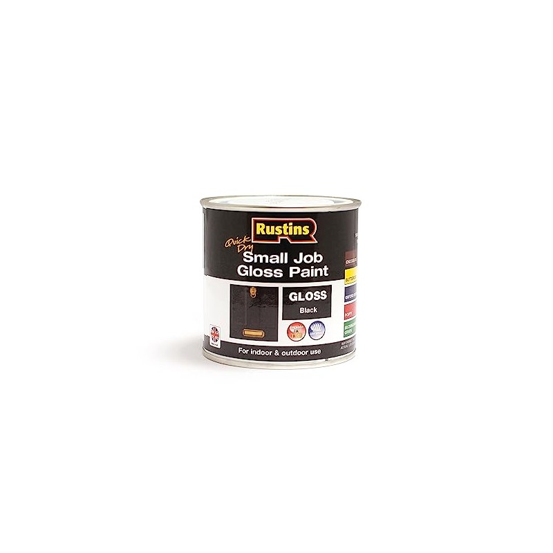 Rustins - Pintura de secado rápido, color negro brillante, 8.5
