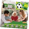 Zerodeko Wear Resistant Pe Table Cover with Soccer Prints Decorative