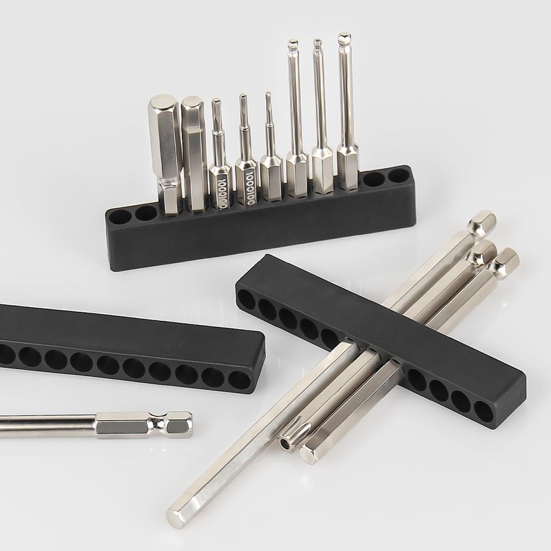 Toolcool 10pcs 12 Holes Hex Shank Screwdriver Bit Holder Plastic