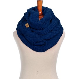 BASICO Infinity Scarf | Winter Crochet Knit Scarf in One Size (Navy)