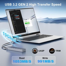 MAIWO M.2 NVMe SSD Enclosure USB3.2 GEN2 10Gbps, 8TB Capacity 2-in-1 Type-C Cable, USB C to M-Key PCIE NVME SSD Adapter Reader Case Aluminum