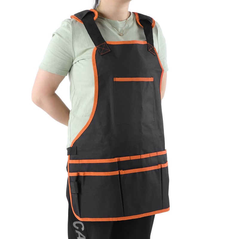 Tool Apron Multiple Pockets Oil Proof Waterproof Oxford Cloth Adjustable