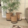 Deco 79 Seagrass Handmade Decorative and Functional Storage Basket Two-Toned