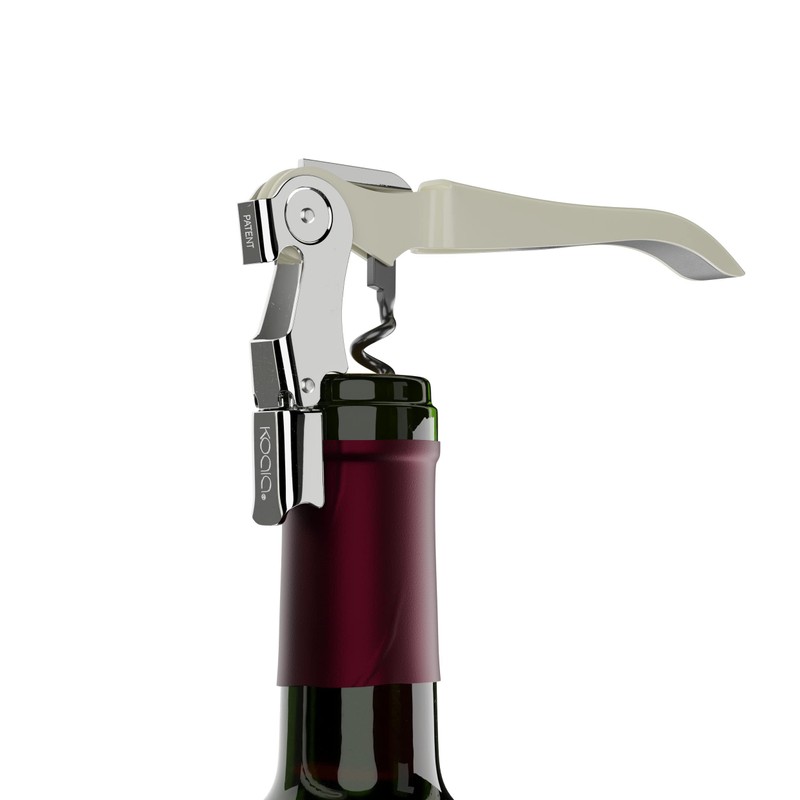 Koala Spain AC Two-Stroke Corkscrew, Stainless Steel, White