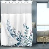 Tititex No Hooks Snap in Liner Blue Eucalyptus Leaves Shower