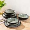AmorArc Ceramic Dinnerware Sets,Handmade Reactive Glaze Stoneware Plates and Bowls
