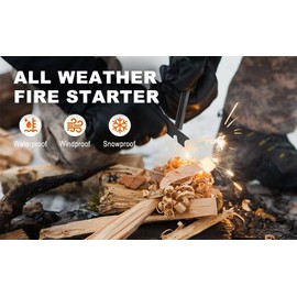 Magnesium Fire Starter Waterproof Fire Steel Pouch for Camping, Hiking, Hunting, Backpacking,Outdoor Survival fire Striker kit