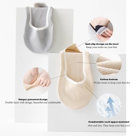 ULTRACEN Thin No Show Socks Women Low Cut Non Slip Nylon Liner Socks Invisible Flats Thin Socks Skin Friendly Lightweight, 4 Pairs-nude, 4-6.5 UK