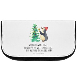 Parent-New Mr. & Mrs. Panda Cosmetic Bag Penguin Christmas Tree, White, Hand drawn