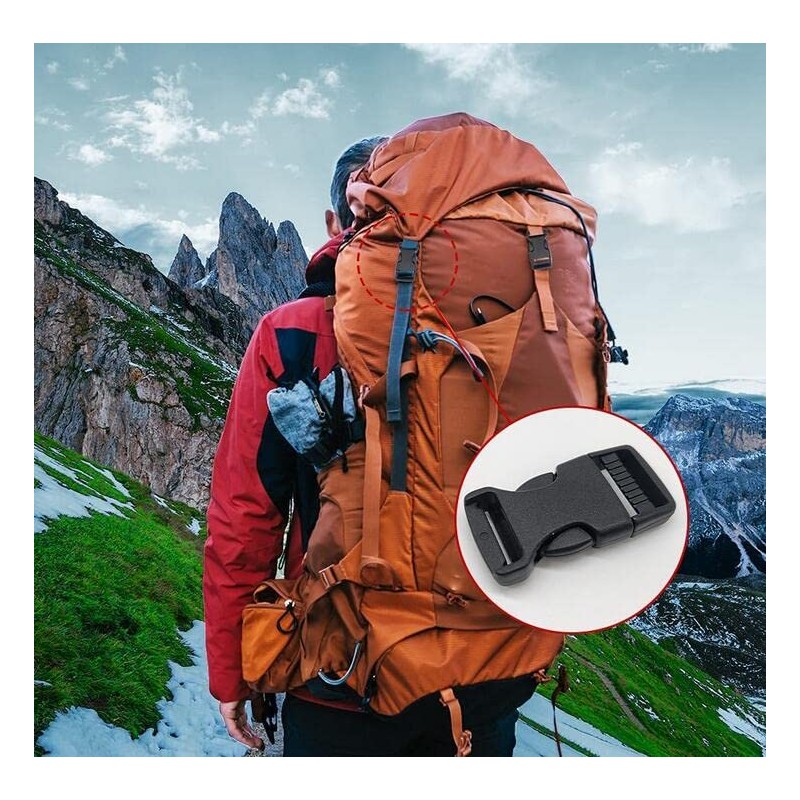 DBOO 10 Pack 25mm Plastic Buckles - Side Quick Release