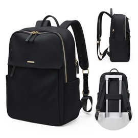 GOLF SUPAGS Women's Elegant Casual Day Bag for Work Travel College Backpack Purse Fits 14 Inches Notebook (Black)