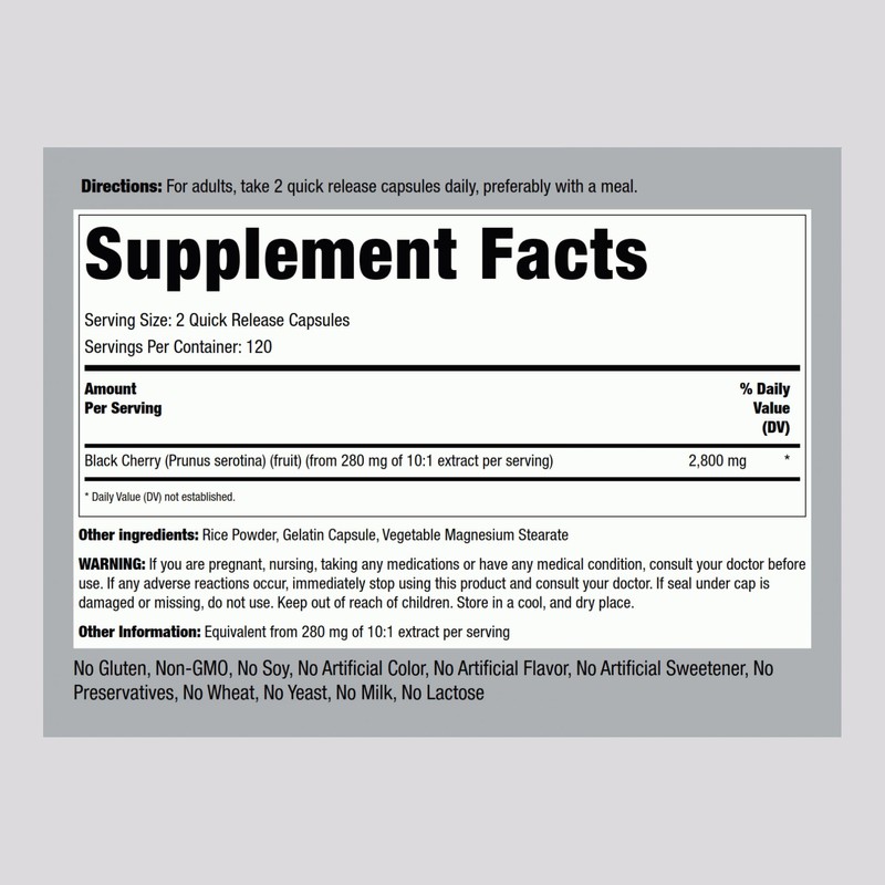 Piping Rock Black Cherry Extract Concentrate | 2800 mg |