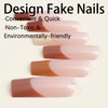 Fall Press on Nails Long Square SWEKKE French Tip Fake