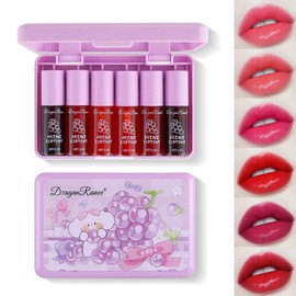 Miniling - Tinte labial de 6 colores, brillo labial coreano, mate y alto brillo, duradero y resistente al agua                                        