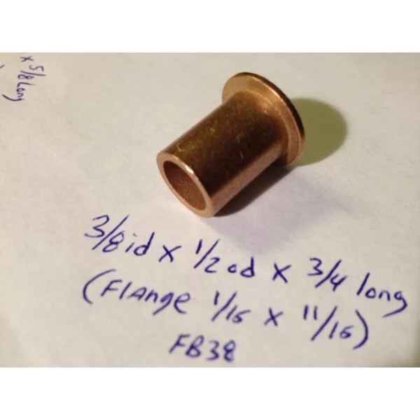 Oilite Flange Bushing Bronze 3/8 id x 1/2 x 3/4