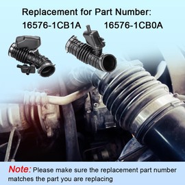 WMPHE Left & Right Side Intake Hose Compatible with Infiniti FX35 Base Sport 2009-2012, Intake Boot Tube Outlet Duct Replacement for 16576-1CB1A 16576-1CB0A- 2PCS