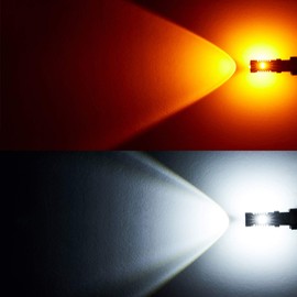 LIGHSTA 3157 4157 3155 3457 Switchback LED Bulbs, Extremely Bright White/Amber Yellow 3030 Chipsets with Projector for Daytime Running Lights/DRL and Turn Signal Lights(Pack of 2)