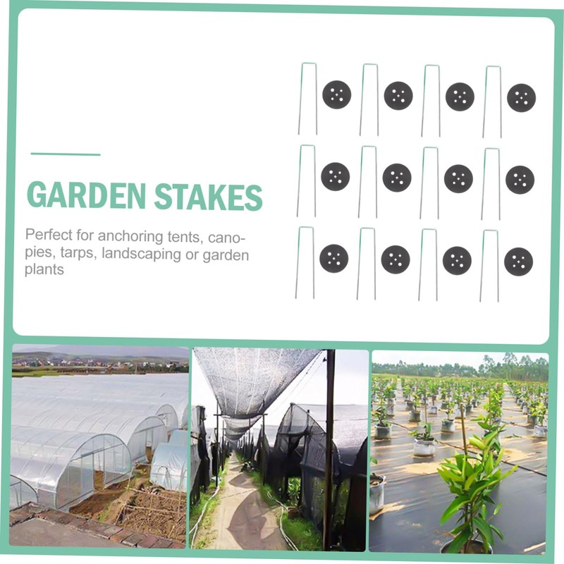 Levemolo 25 Sets U Shaped Ground Stakes with Gaskets for