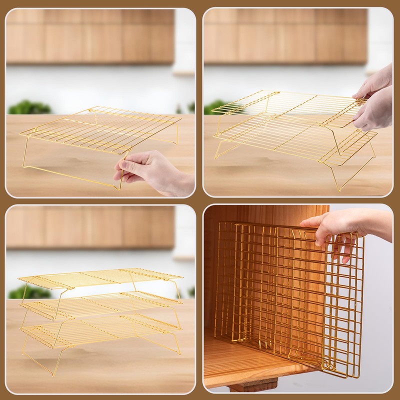 Cooling Rack for Baking 3 Tiers, 16" x 10" Cookie