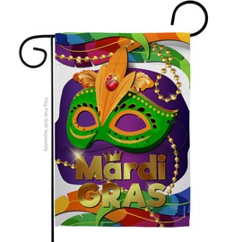 Breeze Decor G168011 Mardi Gras Mask Spring Mardi Gras Impressions Decorative Vertical Garden Flag 13" x 18.5" Printed in USA Multi-Color