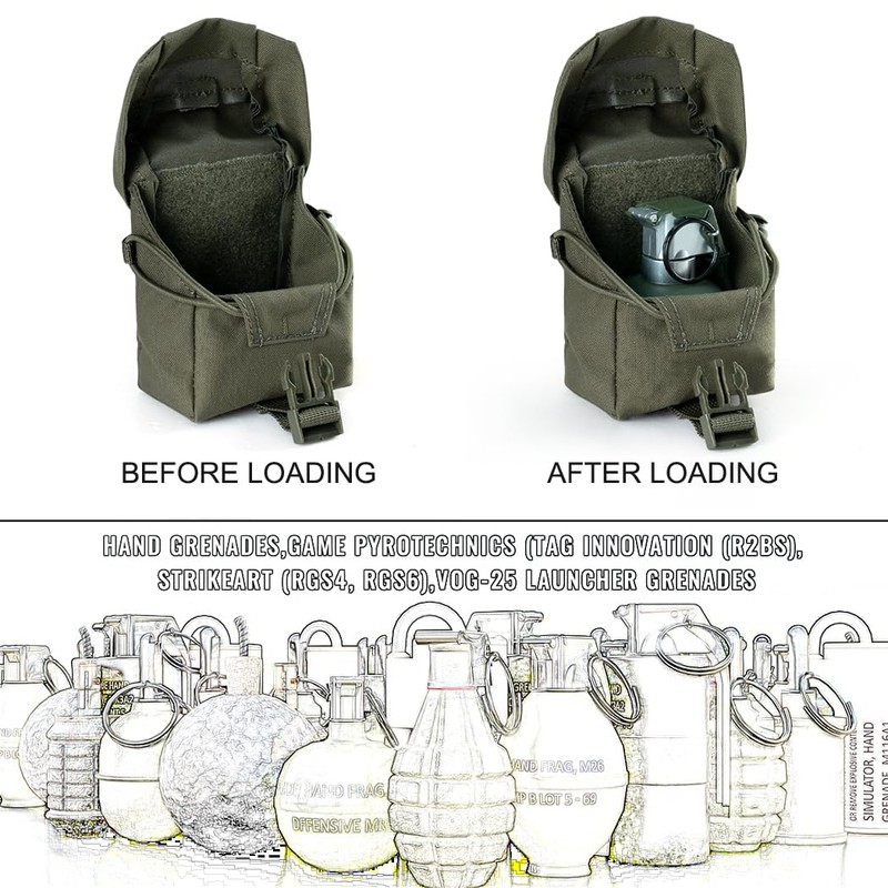 IDOGEAR Tactical Frag Grenade Pouch MOLLE Tool Pouch Ultility EDC