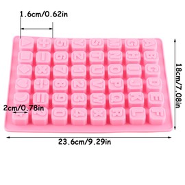 AIBOYA 48 Cavity Alphabet Letter Silicone Candy Molds Number Math Sign Mold For Candy Chocolate