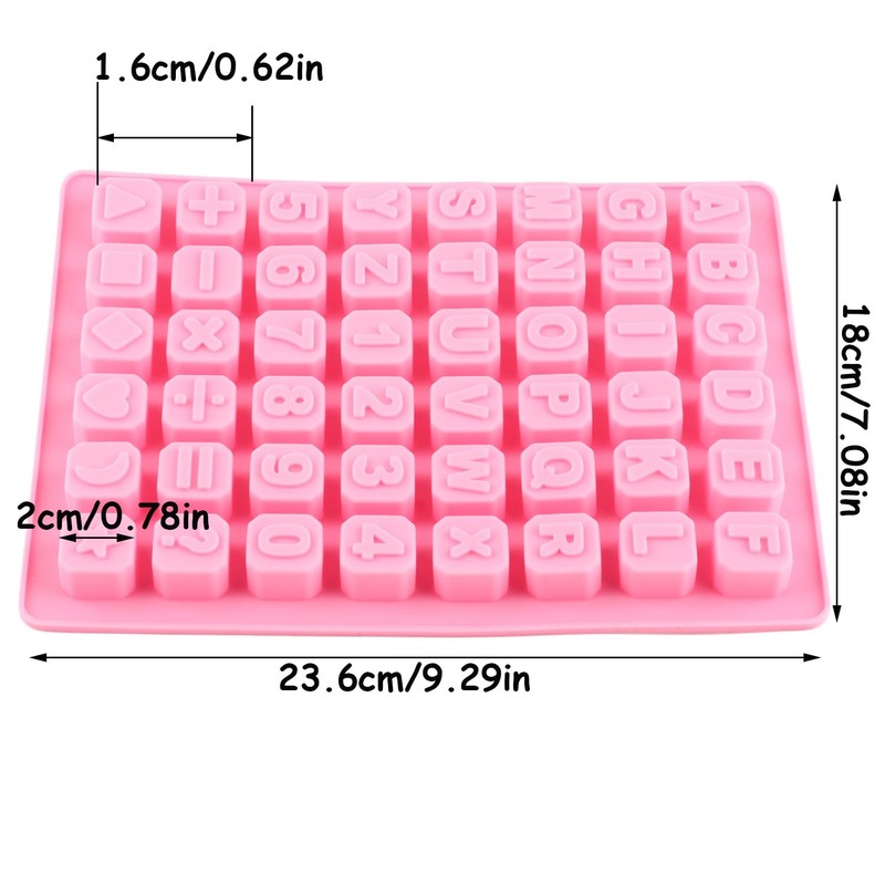 AIBOYA 48 Cavity Alphabet Letter Silicone Candy Molds Number Math