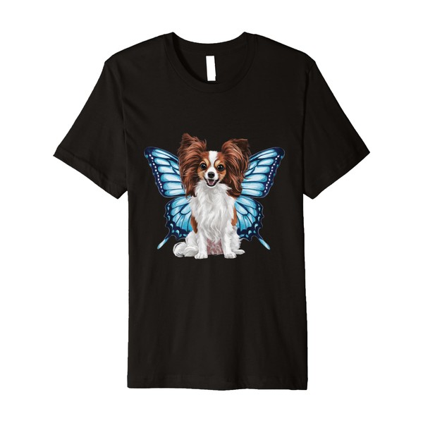 Cartoon Papillon dog with butterfly wings Premium T-Shirt