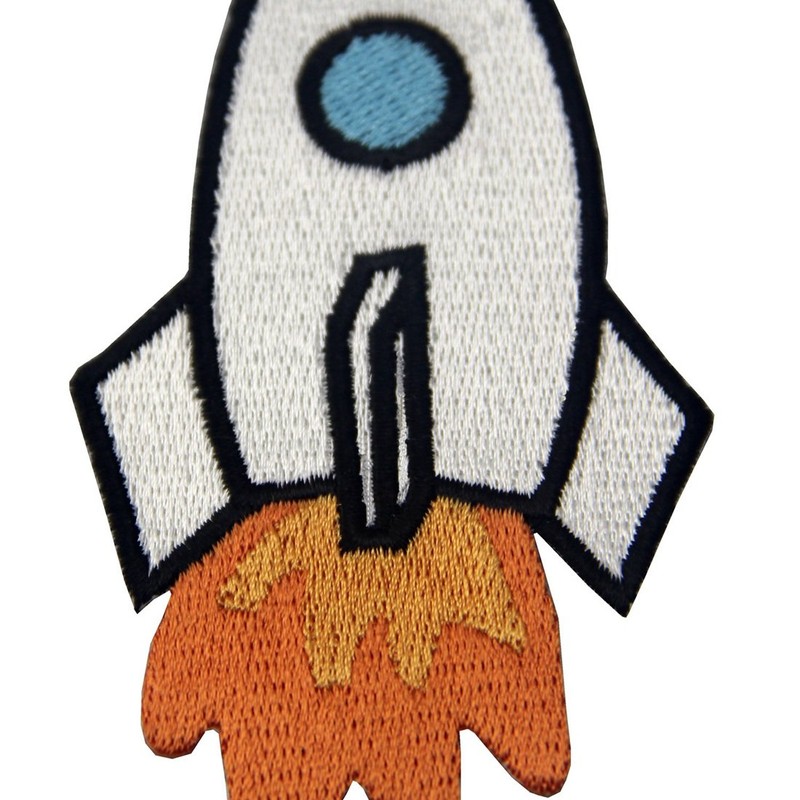 Rocket Patch Embroidered Space Shuttle Applique Iron On Sew On