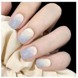 Nature's Farmer Nail Tips 24p PD190 Nail Art Nail Color Aesthetic Design Supplies Nail Milk Blue Gradation / 네이처스 파머 네일팁 24p PD190 네일아트 손톱 컬러 미적 감각 디자인 용품 네일 밀크블루 그라데이션