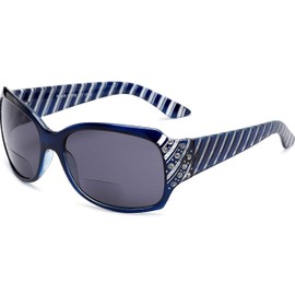 Incredible Bargains The Jazzy Bifocal Reading Sunglasses, Rhinestone Glasses, Tinted Readers for Women + 2.50 Blue