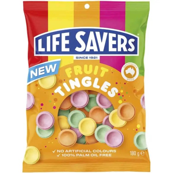 Life Savers Bulk Lifesavers Fruit Tingles Bag 180g ($4.99 each x 12 units)