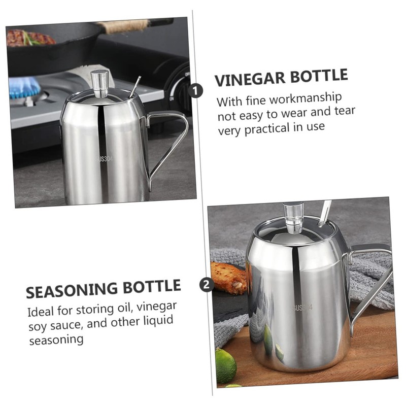 Mobestech Stainless Steel Oil Jars for Kitchen Ml Seasoning Bottle