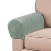 PrinceDeco 2 Pack Thick Velvet Stretch Armrest Covers for Chairs