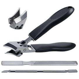 Toe Nail Clipper for Thick Nails, Large Slanted Nail Clippers Wide Jaw Opening Anti-Splash Slanted Nail Clipper Heavy Duty Clippers Ingrown Toenail Sharp Nail Clipper for Elderly Men Women