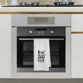 VONTP Dad Gift Kitchen Towels 16x24 Inch,Best Dad Ever Hand Dish Towels Decor for Kitchen